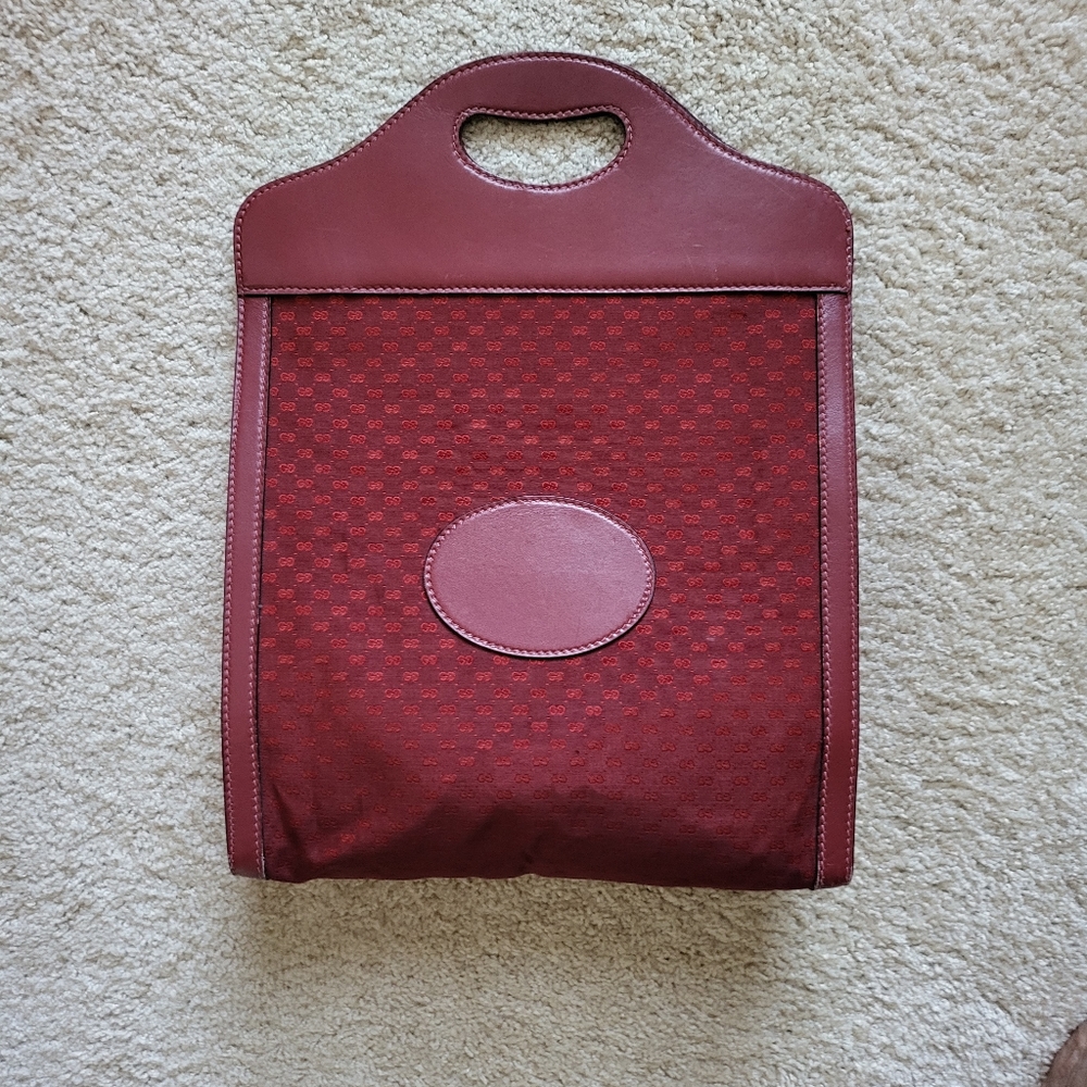 Pre-owned Vintage Gucci Bordeaux Red Shopper Tote Bag - Picture 15 of 15